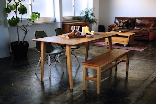 家具、無垢、アングルテーブル、ダイニングテーブル、ワークテーブル、ROBUS